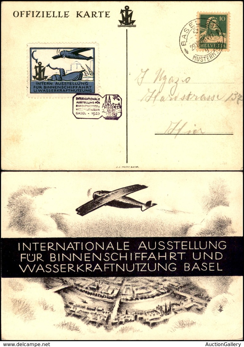 POSTA AEREA - AEROGRAMMI - PRIMI VOLI - SVIZZERA - 1926 (29 Agosto) - Basel Internationale Ausstellung - Cartolina Uffic - Sonstige & Ohne Zuordnung