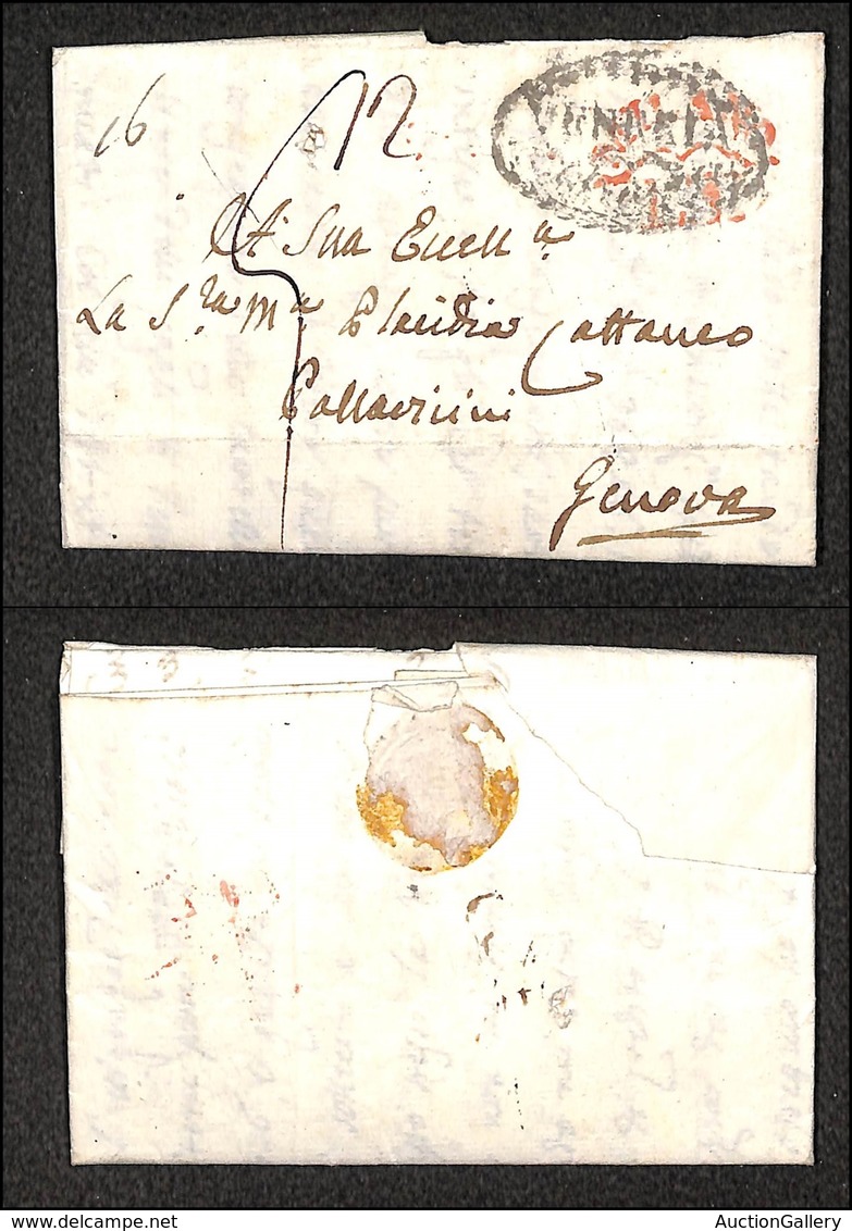 PREFILATELICHE - 1808 (6 Febbraio) - Lettera Da Venezia A Genova Via Milano - Autres & Non Classés