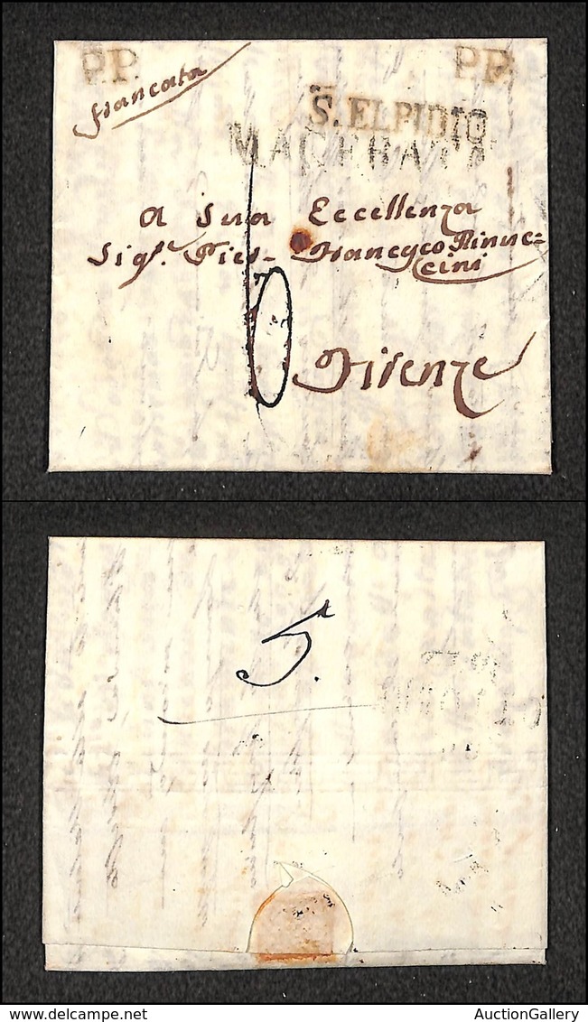 PREFILATELICHE - 1842 - S. Elpidio + PP + Macerata - Lettera Per Firenze - Tassata - Andere & Zonder Classificatie