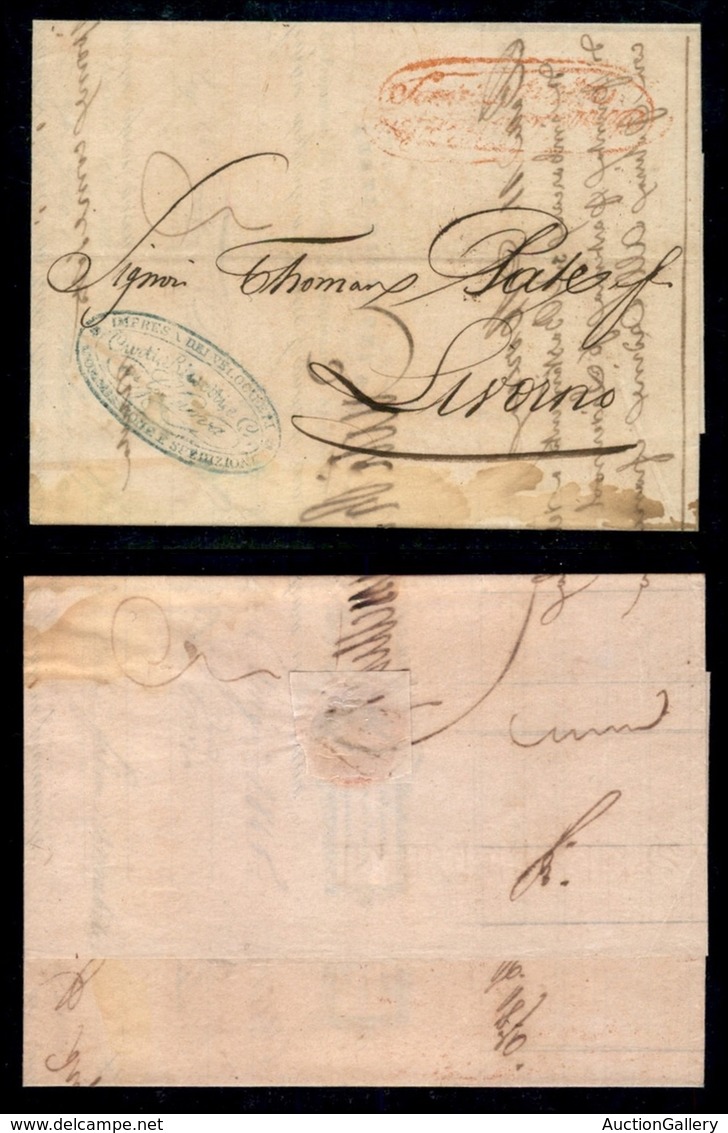 PREFILATELICHE - 1845 (11 Luglio) - Genova - Curti Rissetti Impresa Velociferi - Circolare Per Livorno - Other & Unclassified