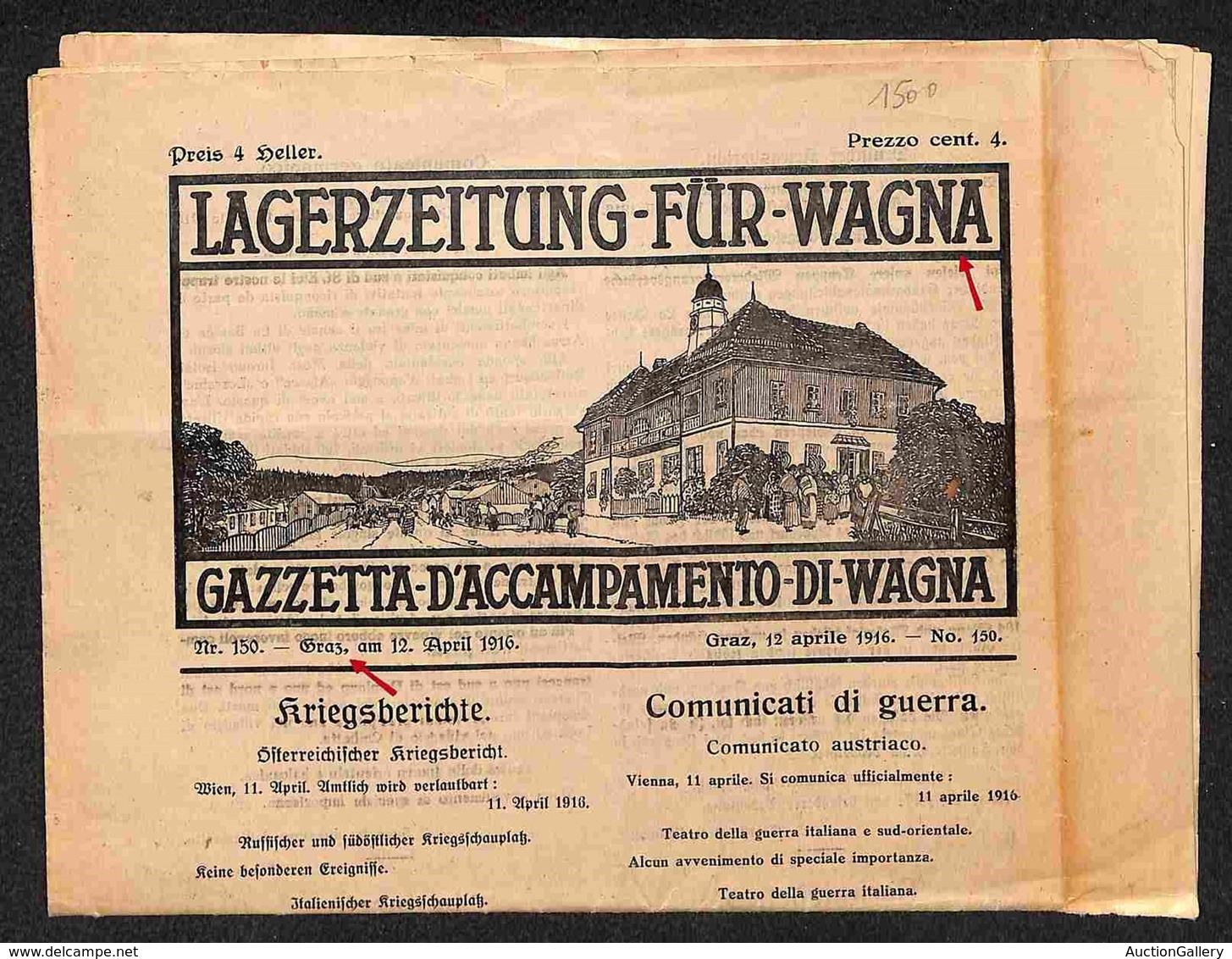 DOCUMENTI - VARIE - CARTOLINE - Graz 12.4.16 - Lager Di Wagna - Gazzetta D’Accampamento - Other & Unclassified
