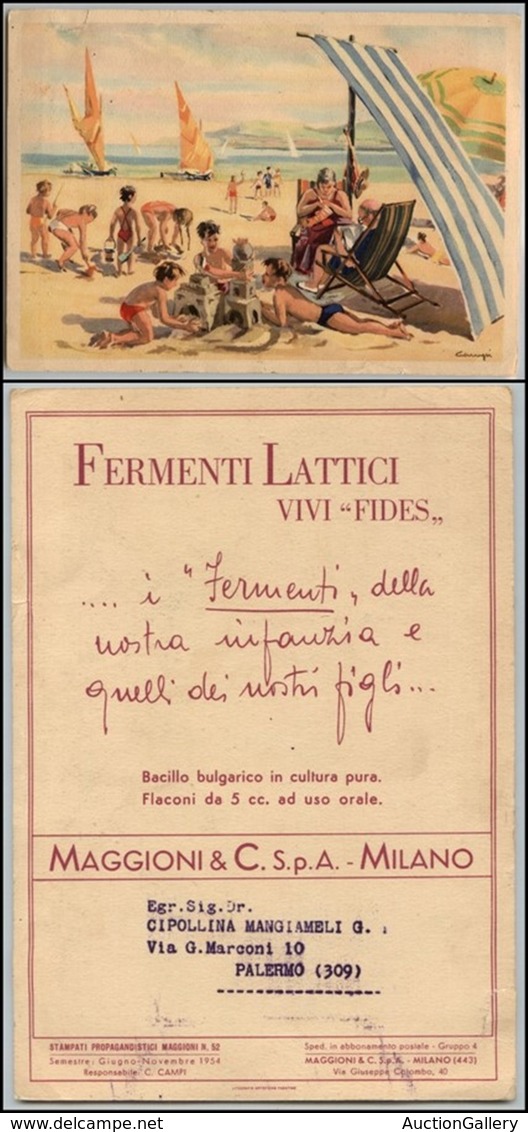 DOCUMENTI - VARIE - CARTOLINE - Campi - Fermenti Lattici Vivi “Fides” - Cartoncino Pubblicitario (13x19) - Due Piccoli S - Other & Unclassified