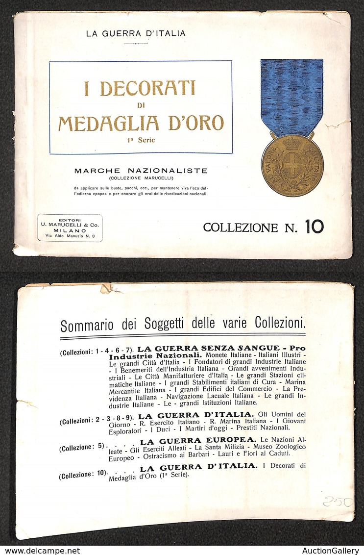 DOCUMENTI - VARIE - CARTOLINE - Marche Nazionaliste Collezione N. 10 - Libretto Originale Completo Del 1917 Delle Etiche - Autres & Non Classés
