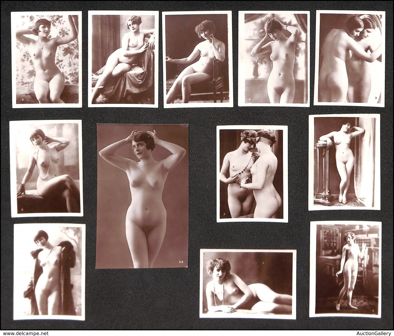 DOCUMENTI - VARIE - CARTOLINE - EROTISMO - Nudi Femminili - Serie Di 11 Fotografie D’epoca Formato Piccolo + 1 Formato C - Other & Unclassified