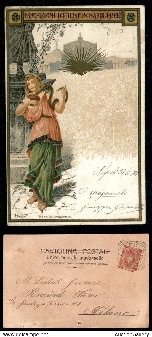 DOCUMENTI - VARIE - CARTOLINE - 1900 - Esposizione D’Igene In Napoli - Illustratore Laccetti - Napoli 2.6.01 - Autres & Non Classés