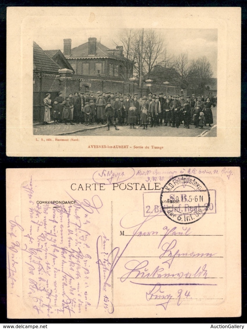 DOCUMENTI - VARIE - CARTOLINE - Francia - Avesnes Lez Aubert - K.D. Feldpostxp Der 6 Inf. Div. 2.9.15 - Altri & Non Classificati