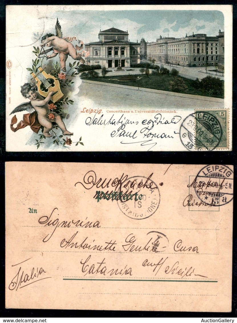 DOCUMENTI - VARIE - CARTOLINE - Germania - Leipzig Concerthaus U. Universitatsbibliothek - Viaggiata 29.9.00 - Otros & Sin Clasificación