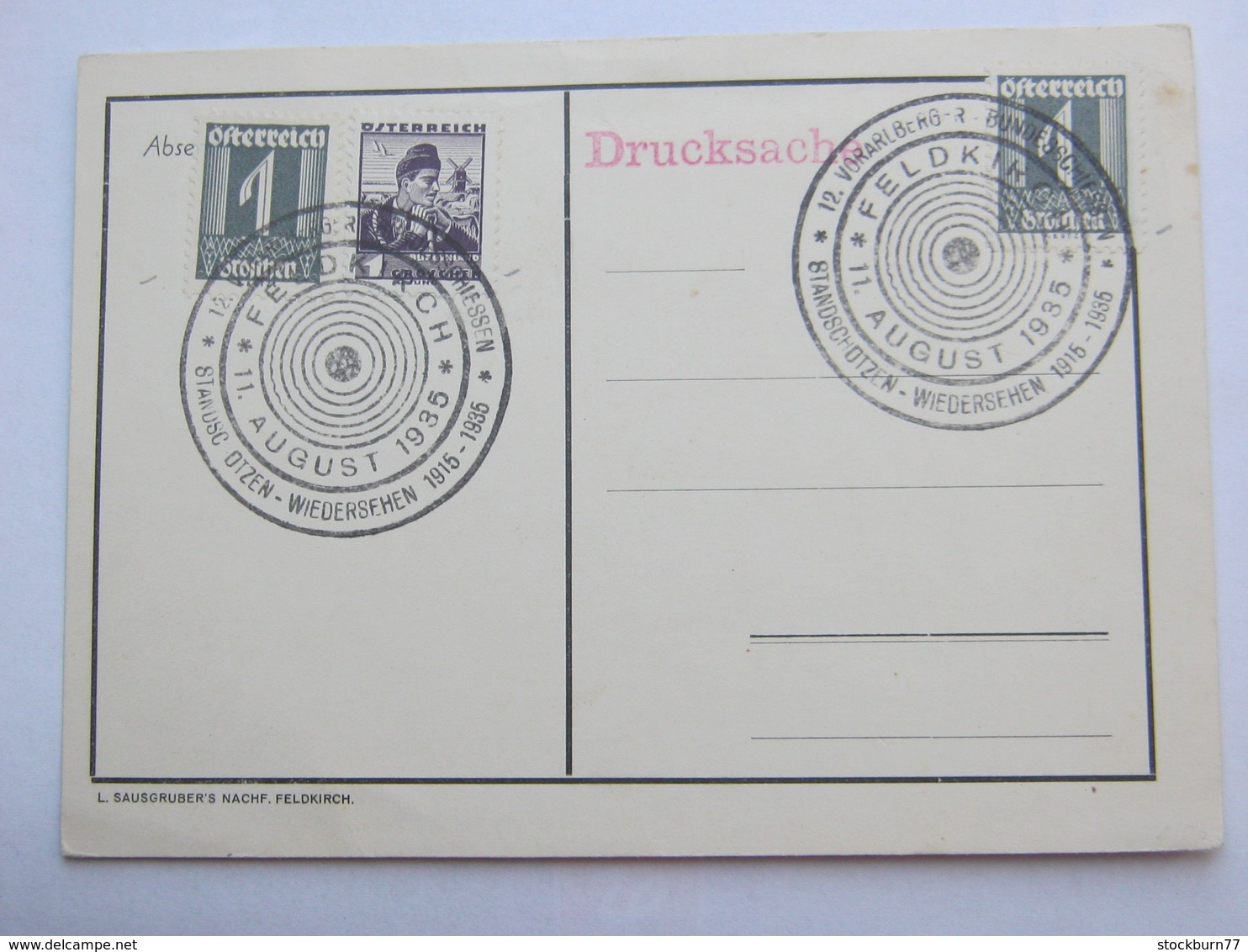 1935 , FELDKIRCH -  Bundesschiessen  , Klarer Sonderstempel Auf Karte - Briefe U. Dokumente