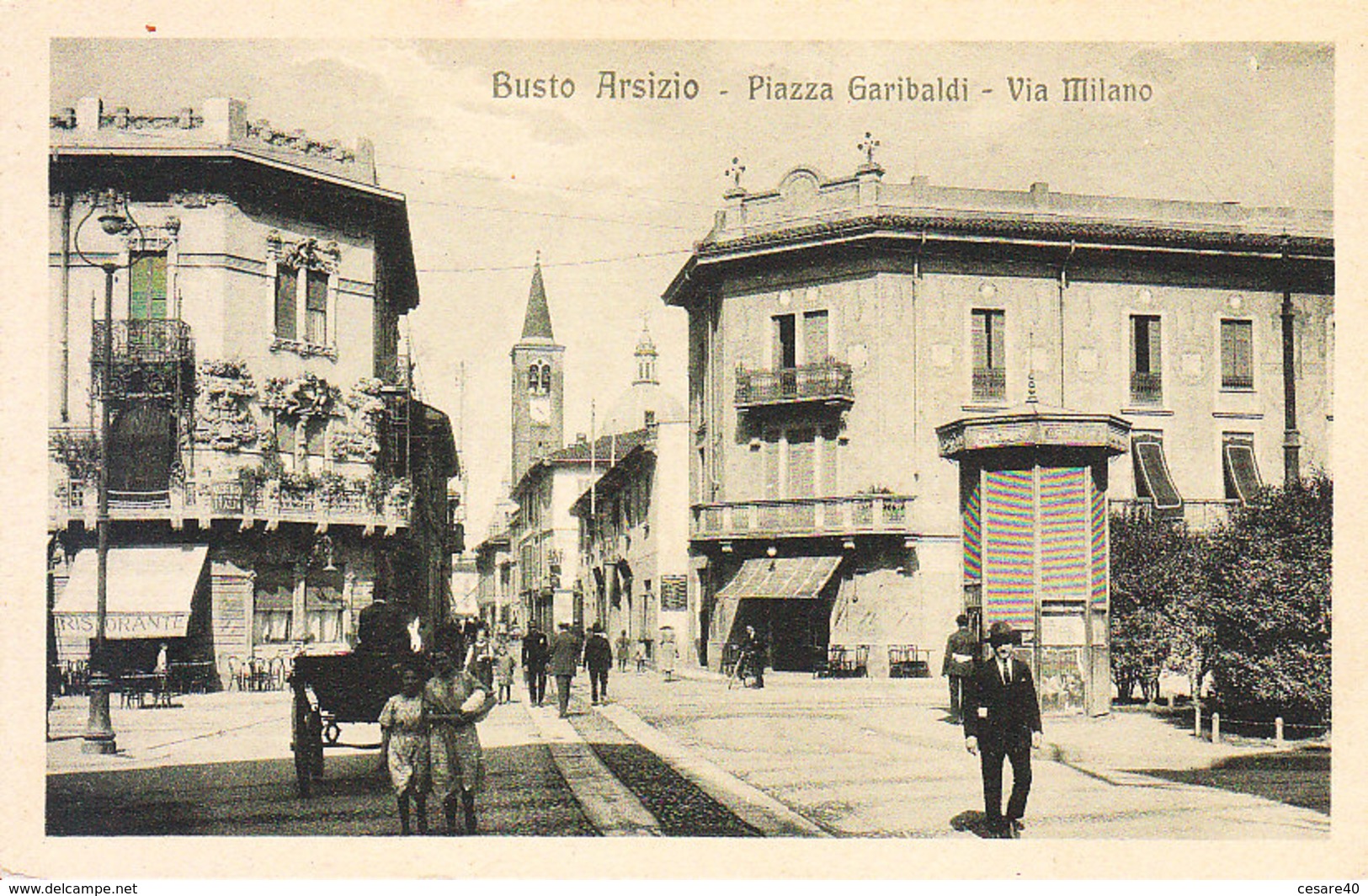 ITALIA - BUSTO ARSIZIO - Piazza E Via Milano, Animata, Anni 10 - 2019-263 - Altri & Non Classificati