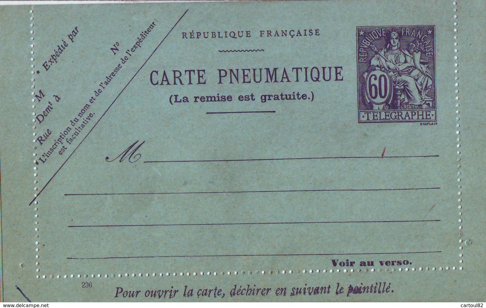 235 DA 60 C Champlain Pneumatique - Cartes Postales Types Et TSC (avant 1995)