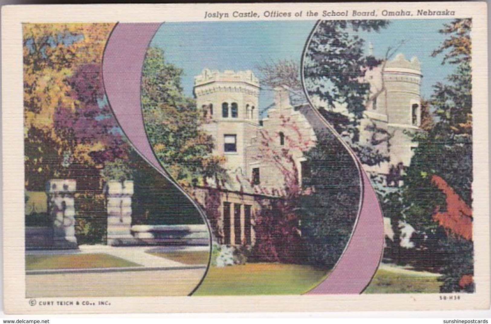 Nebraska Omaha Joslyn Castle Offices Of The School Board Curteich - Omaha