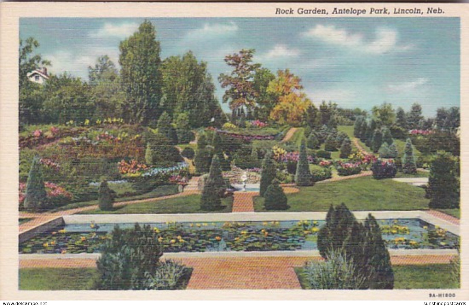 Nebraska Lincoln Antelope Park Rock Garden Curteich - Lincoln