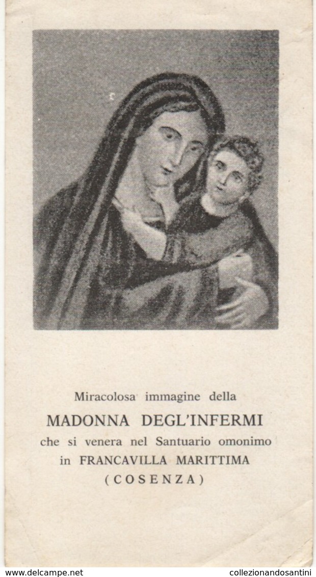 Santino Antico Madonna Degli Infermi Da Francavilla Marittima - Cosenza - Religione & Esoterismo