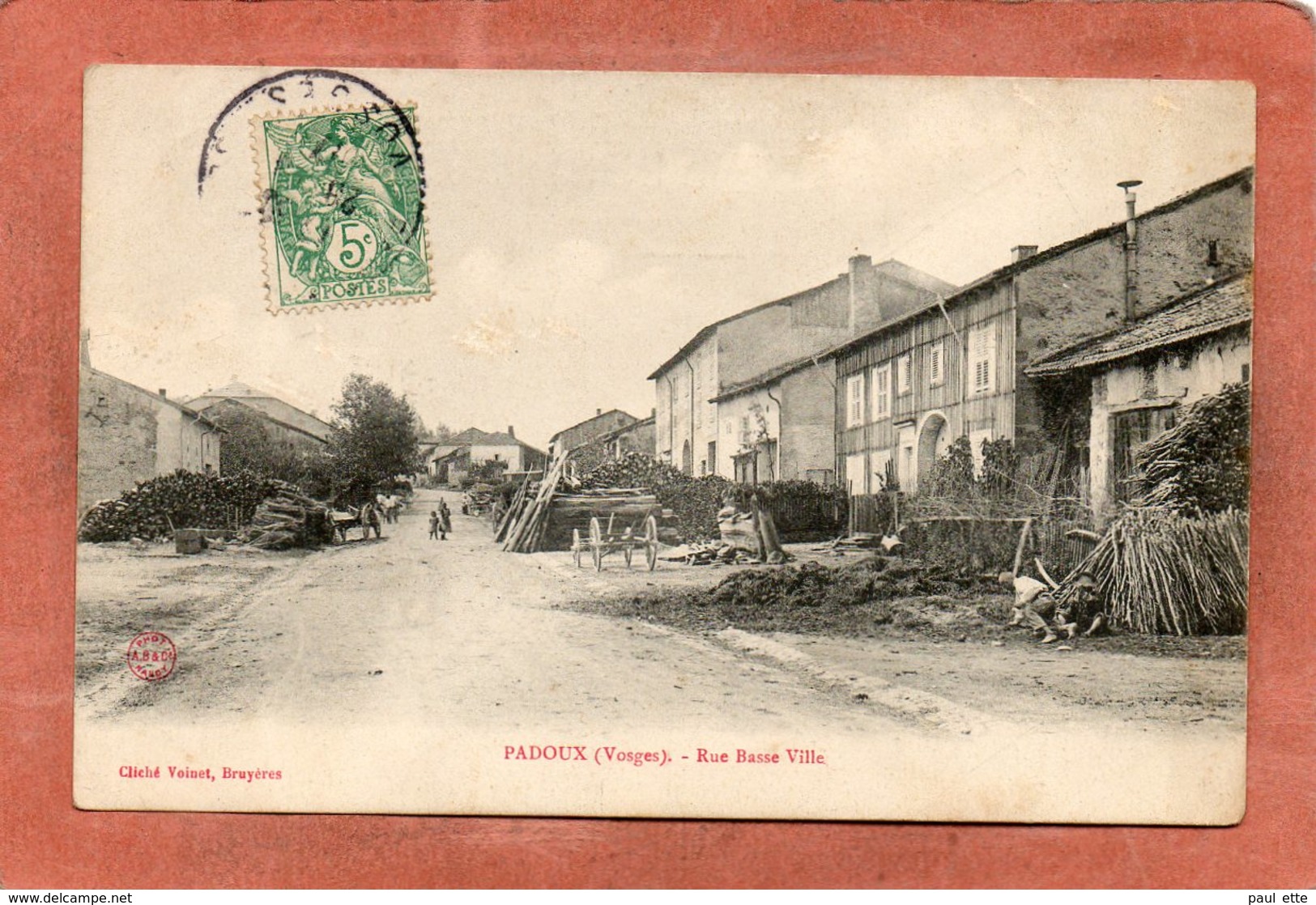 CPA - PADOUX (88) - Aspect Des Extérieurs De Fermes De La Rue Basse En 1907 - Autres & Non Classés