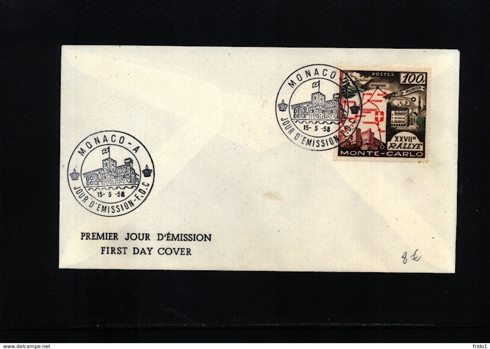 Monaco 1958 Rallye Monte Carlo FDC - Automobile