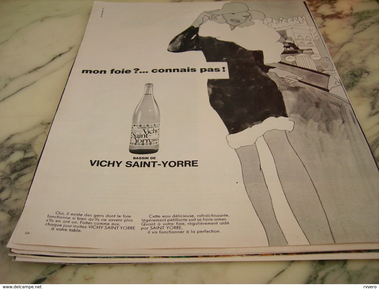 ANCIENNE PUBLICITE MON FOIE CONNAIS PAS VICHY SAINT YORRE 1968 - Affiches