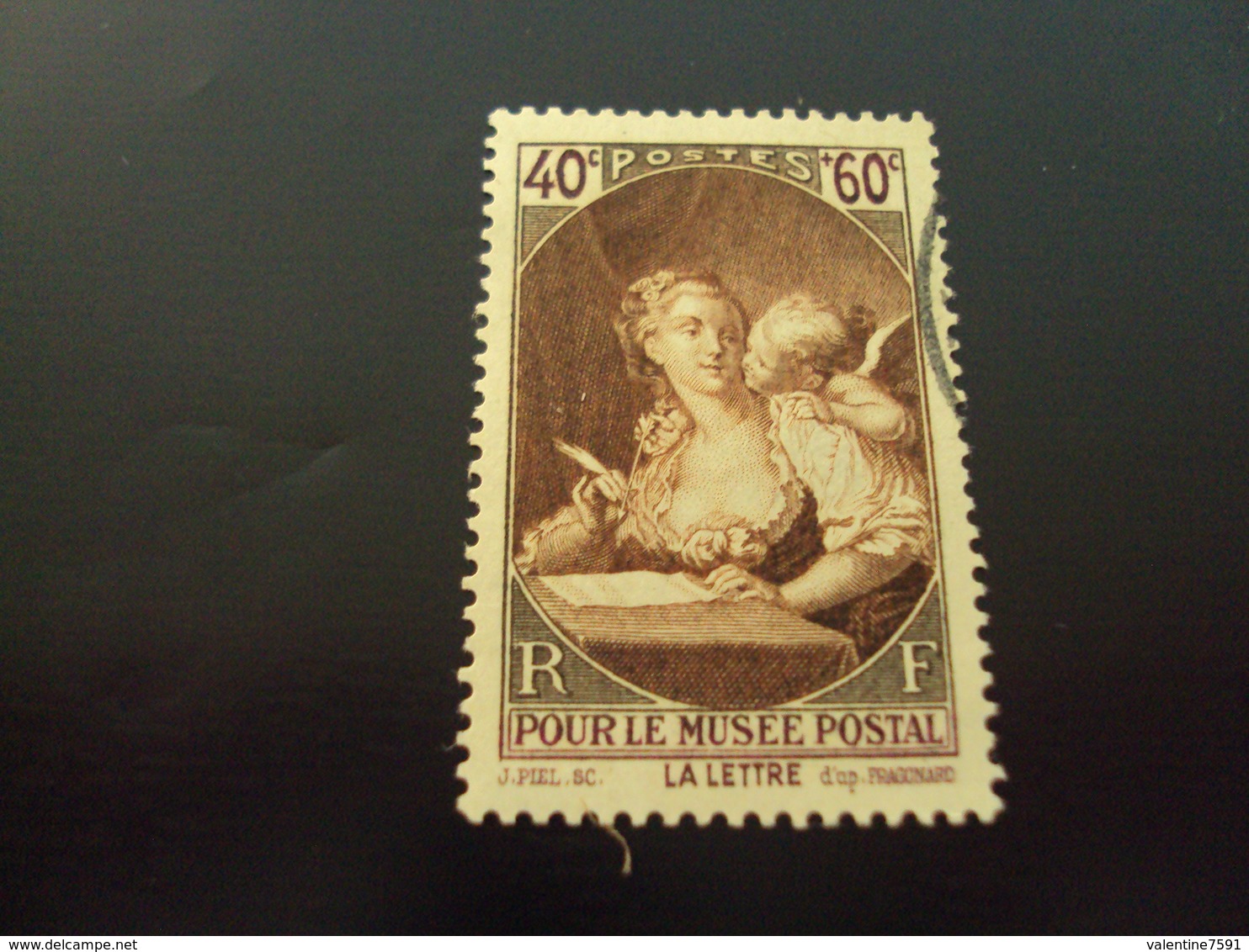 1939   -timbre Oblitéré N°  446  "  Musee Postal, La Lettre     "         Côte    3.85           Net  1.20 - Oblitérés