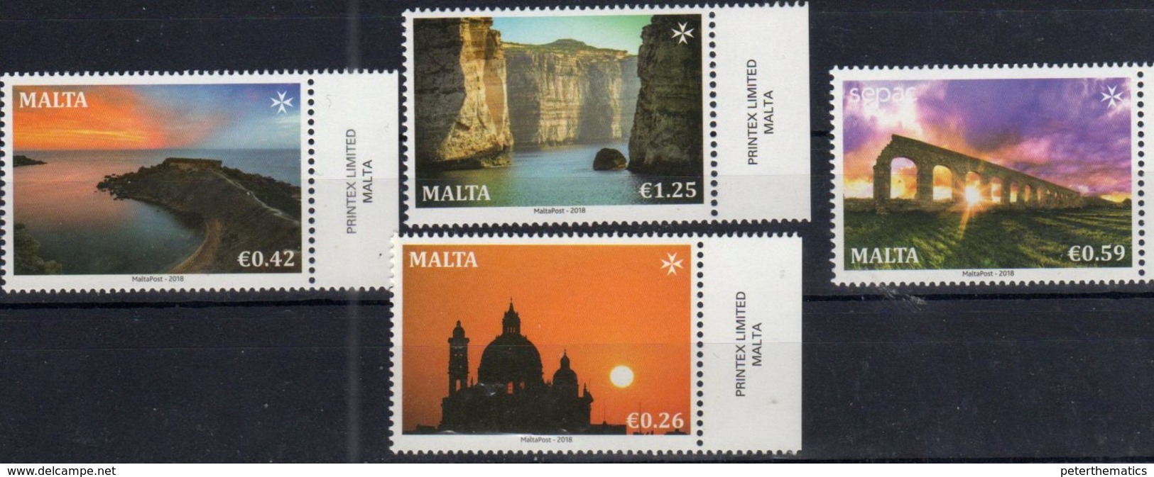 MALTA , 2018, MNH, SEPAC, SPECTACULAR VIEWS, BAYS, LANDSCAPES,4v - Altri & Non Classificati