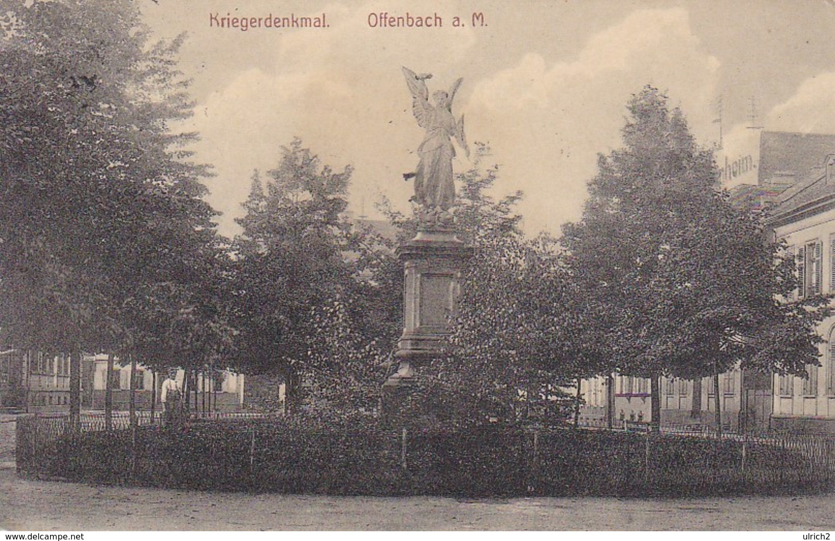 AK Offenbach A. M. - Kriegerdenkmal - Feldpost 1916 (39250) - Offenbach