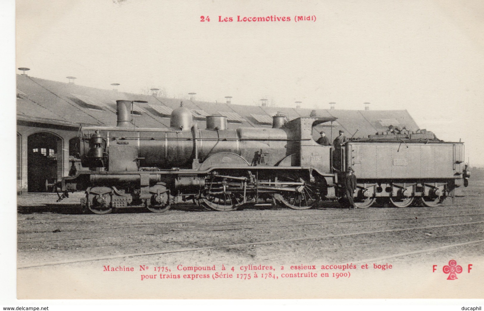 LES LOCOMOTIVES (Midi) Machine N°1775 Pour Trains Express Construite En 1900. - Trains