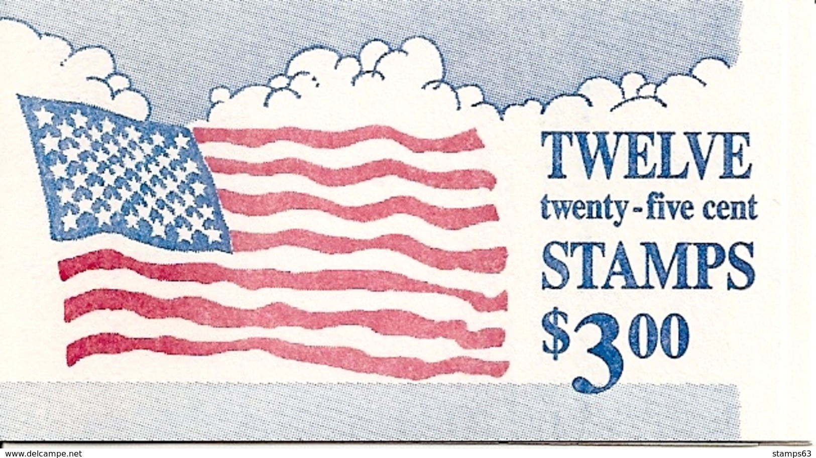 UNITED STATES (USA), 1988, Booklet 161, Flag & Clouds, Mi 0-125 - 2. 1941-80