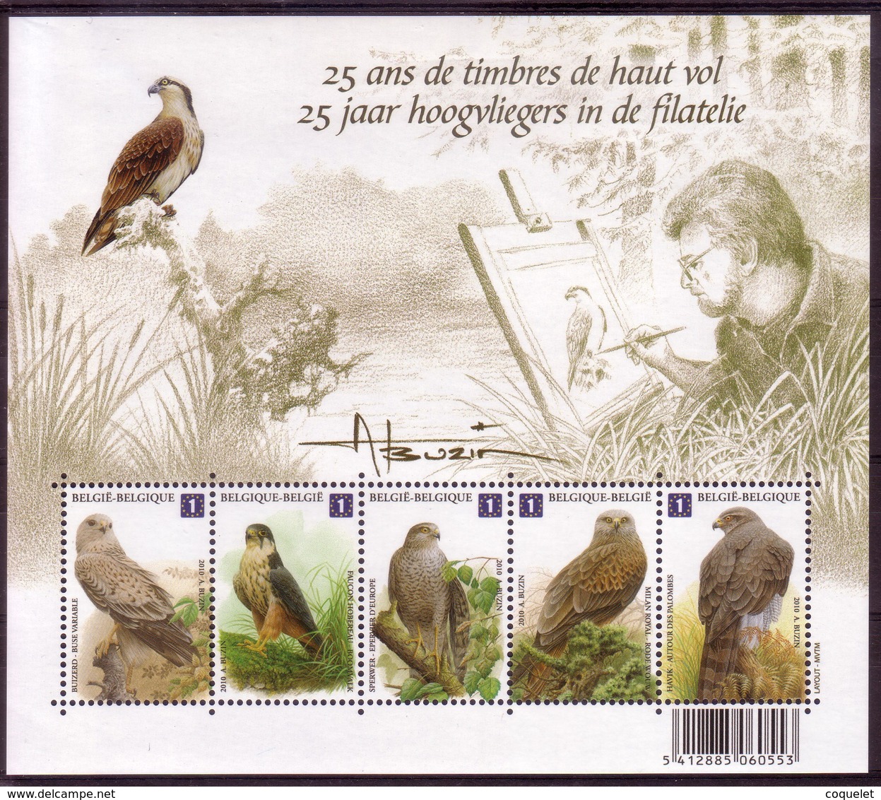 BE 2010 -  BL 182 XX  Ou N° 4030/34 XX Timbres Extrait Du Bloc - 1985-.. Birds (Buzin)