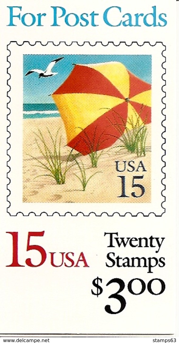 UNITED STATES (USA), 1990, Booklet 170, Beach Umbrella, Mi 0-133 - 2. 1941-80