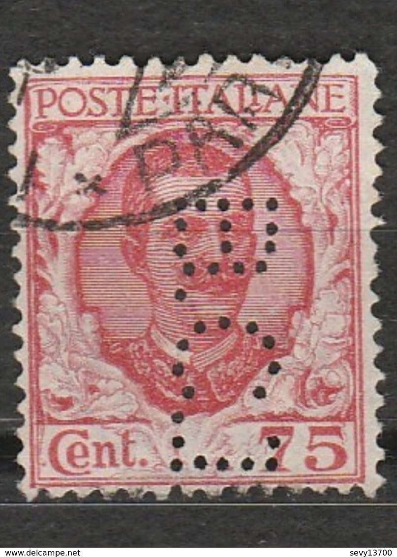 Italie - 1 Timbre Victor Emmanuel III -  75 Cent N° 183 Perforé BCI - Année 1926 - Oblitérés