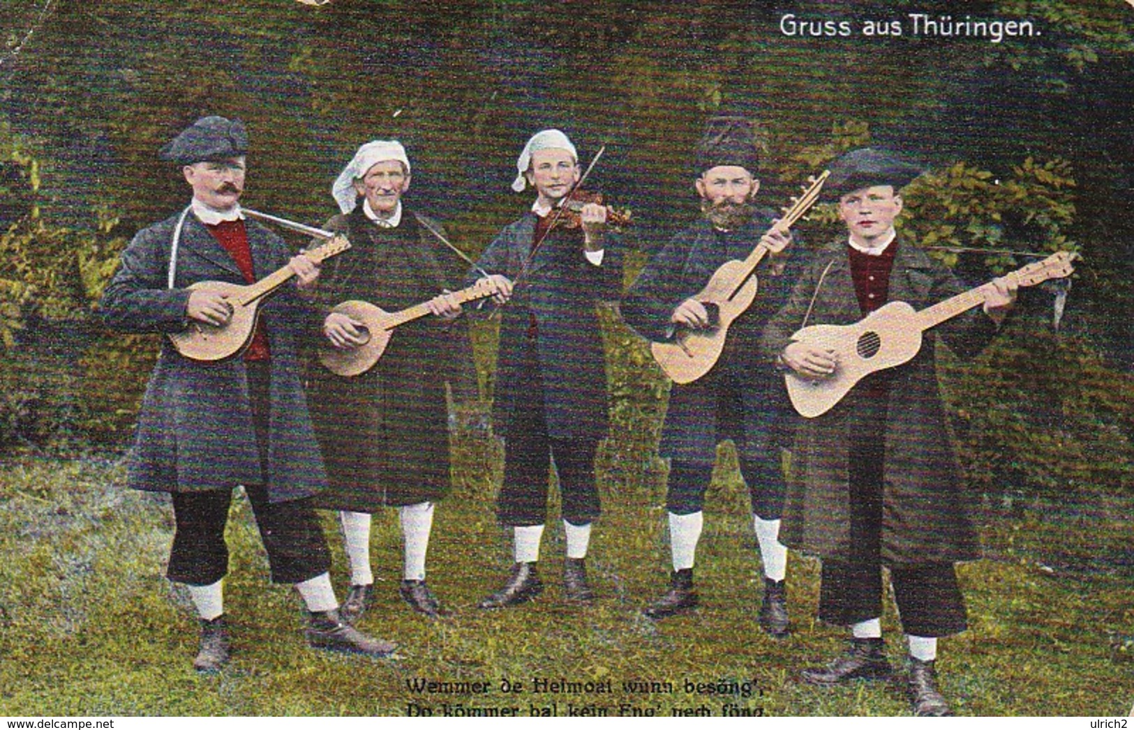 AK Gruss Aus Thüringen - Musikanten - Musikinstrumente Gitarre Geige - Ca. 1920 (39260) - Europa