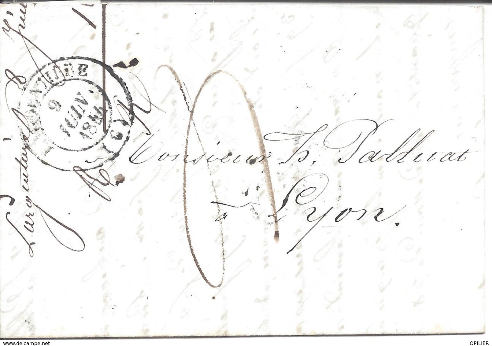 LARGENTIERE ARDECHE 5 lettres avec cachet 14 pour Lyon ou St Etienne (3 de 1844, 1 de 1847 1 de 1848)