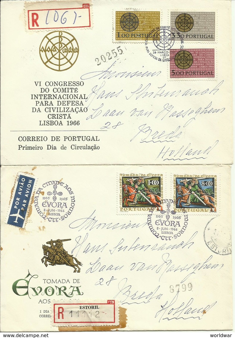 1964-65  4 Different FDC With Pairs Or Complete Sets - 2 Sent As Registered Letters To Breda, Holland - FDC