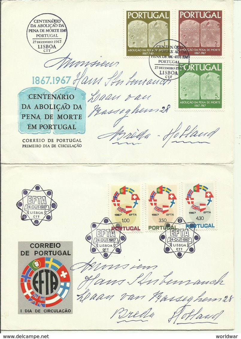 1967  4 Different FDC With Pairs Or Complete Sets - 1 Sent As Registered Letter To Breda, Holland  Reumatology - EFTA - FDC