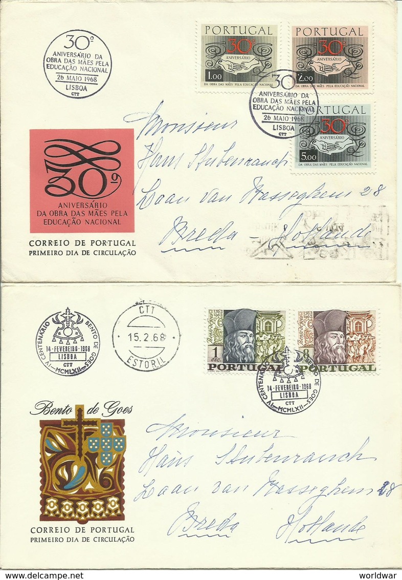 1968-69  4 Different FDC With Pairs Or Complete Sets - 1 Sent As Registered Letter To Breda, Holland - FDC