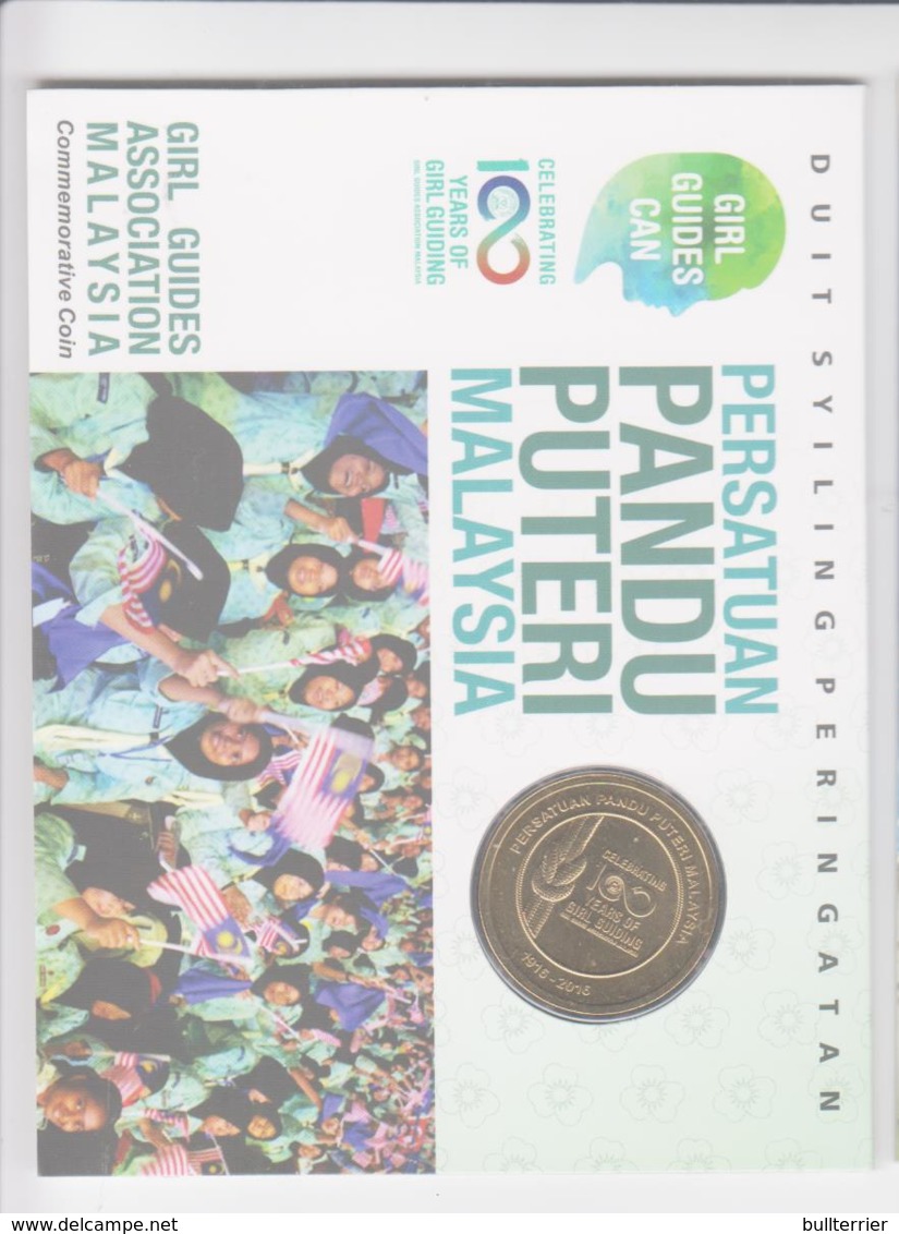 SCOUTS -  MALAYSIA - 2010 - GIRL GUIDES  1RINGIT NORDIC GOLD  COIN IN SPECIAL FOLDER - Malaysia