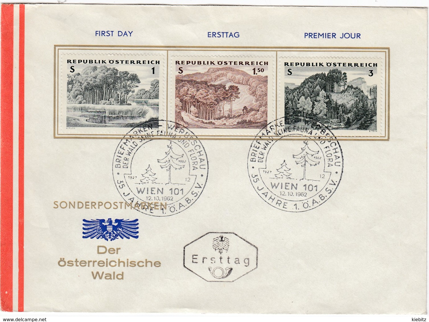 ÖSTERREICH 1962 - MiNr. 1123-1125 Wald Komplett FDC - FDC