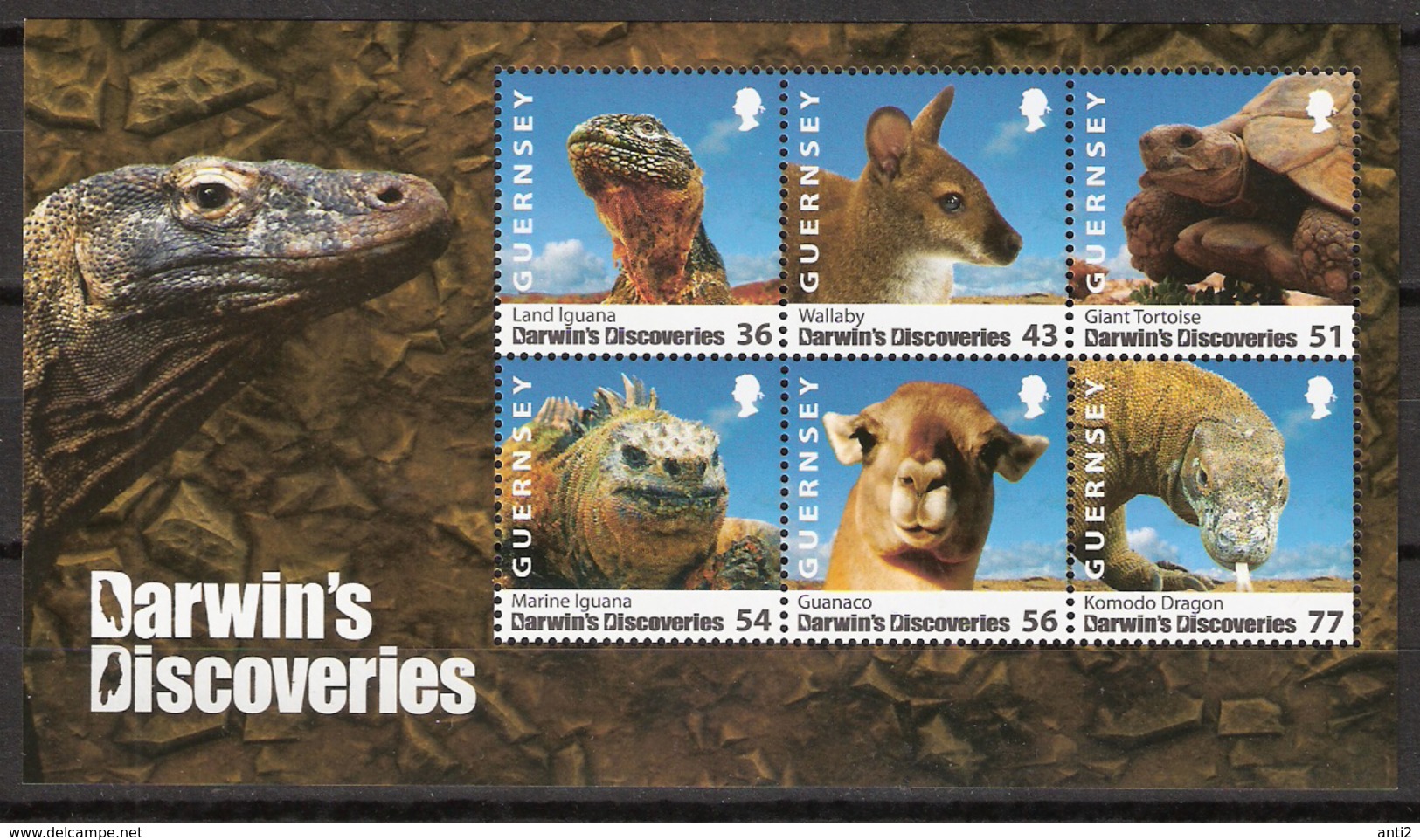 Guernsey 2009 Darwin's Discoveries, Animals, Mi Bloc 49, MNH(**) - Guernsey