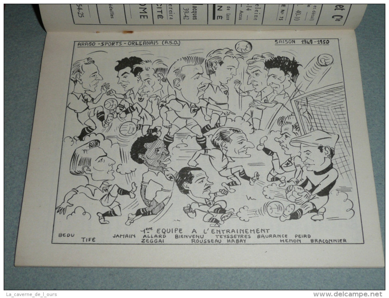 Rare Ancien Calendrier Sportif ASO Arago Sports-Orléanais 1949-1950, Sport Orléans 45, Publicités Anciennes Caricatures - Petit Format : 1941-60