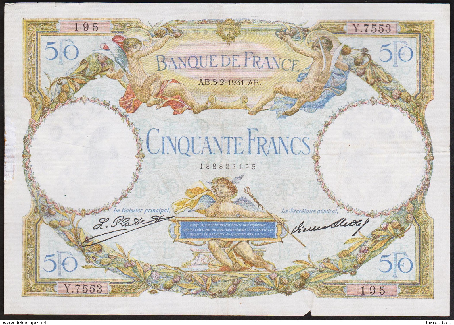 50 FRANCS 1931 FRANCE - Merson - P80a - 50 F 1927-1934 ''Luc Olivier Merson''