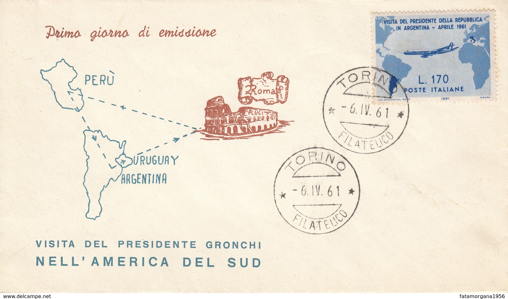 ITALIA - 1961 - Lotto Di 3 Buste FDC: Yvert 845/847. - FDC