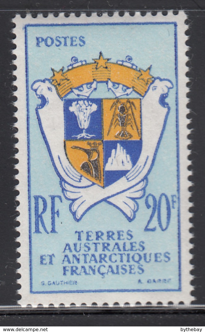 FSAT TAAF 1959 MNH Sc #15 20fr Coat Of Arms - Neufs