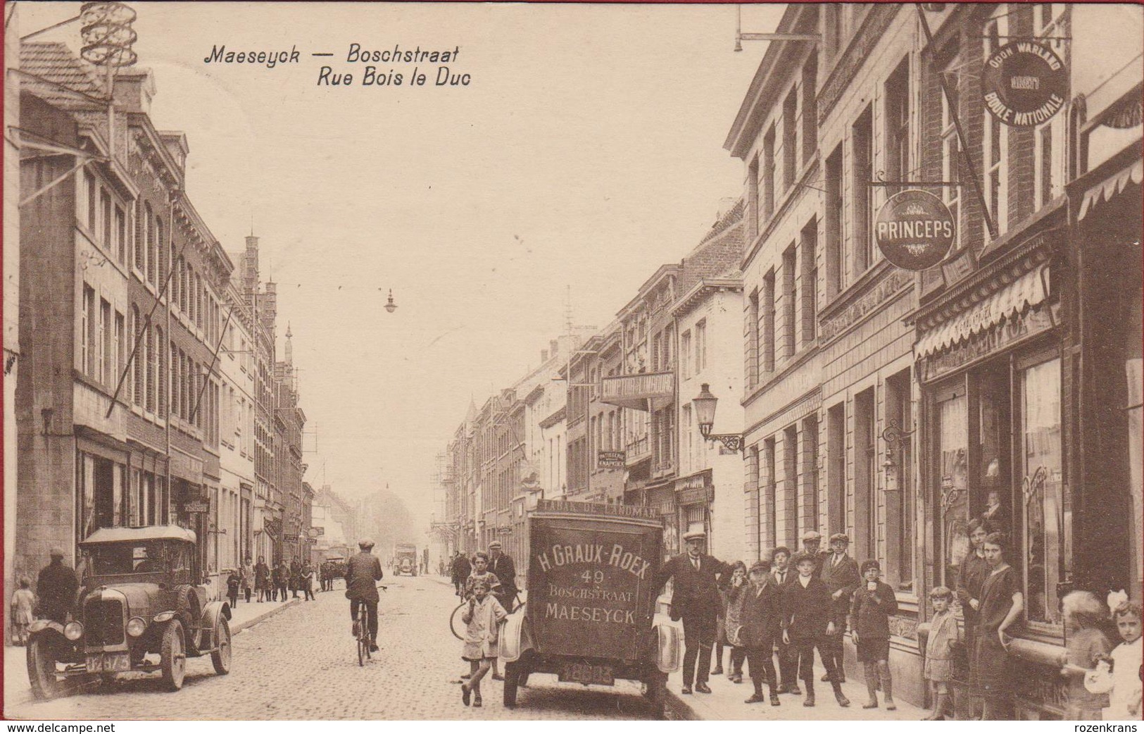 Maaseik Maeseyck Boschstraat Rue Bois Le Duc Tabak De Landman ZELDZAAM (In Zeer Goede Staat) Geanimeerd - Maaseik