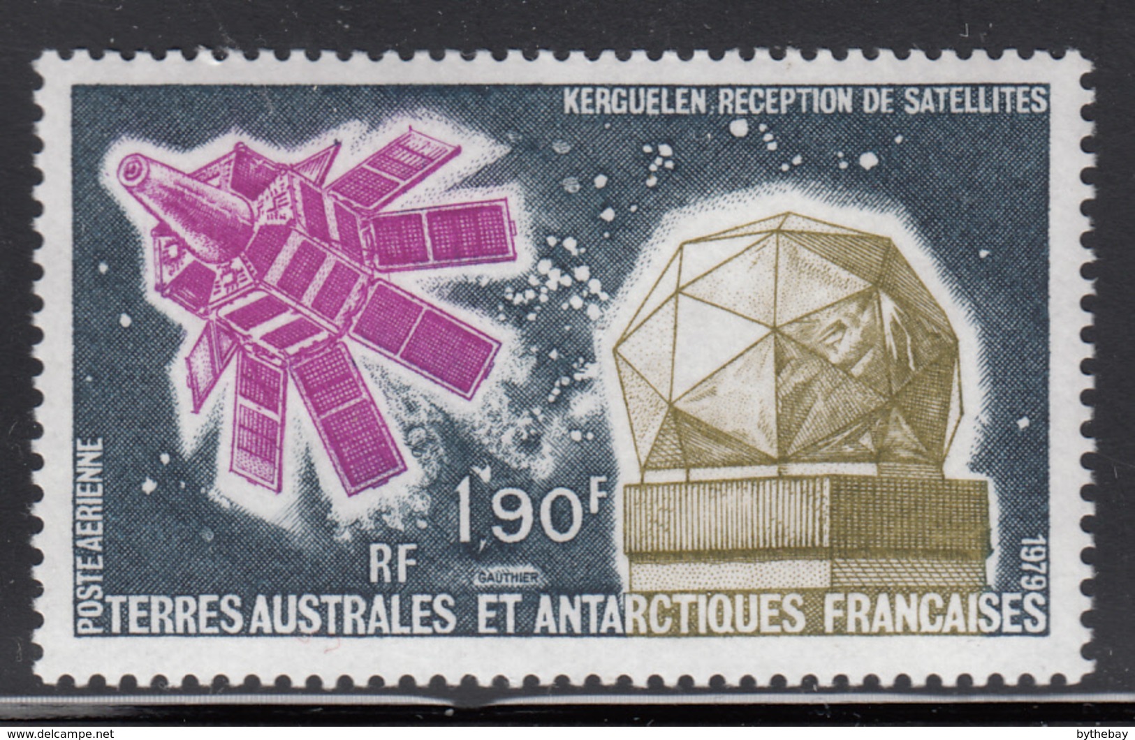 FSAT TAAF 1979 MNH Sc #C51 1.90fr Satellitet, Kerguelen Tracking Station - Poste Aérienne