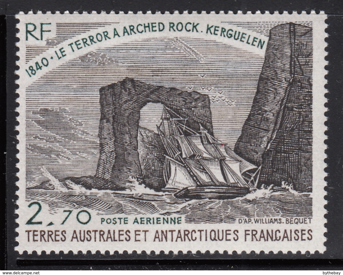 FSAT TAAF 1979 MNH Sc #C58 2.70fr Natural Arch, Kerguelen Island - Poste Aérienne