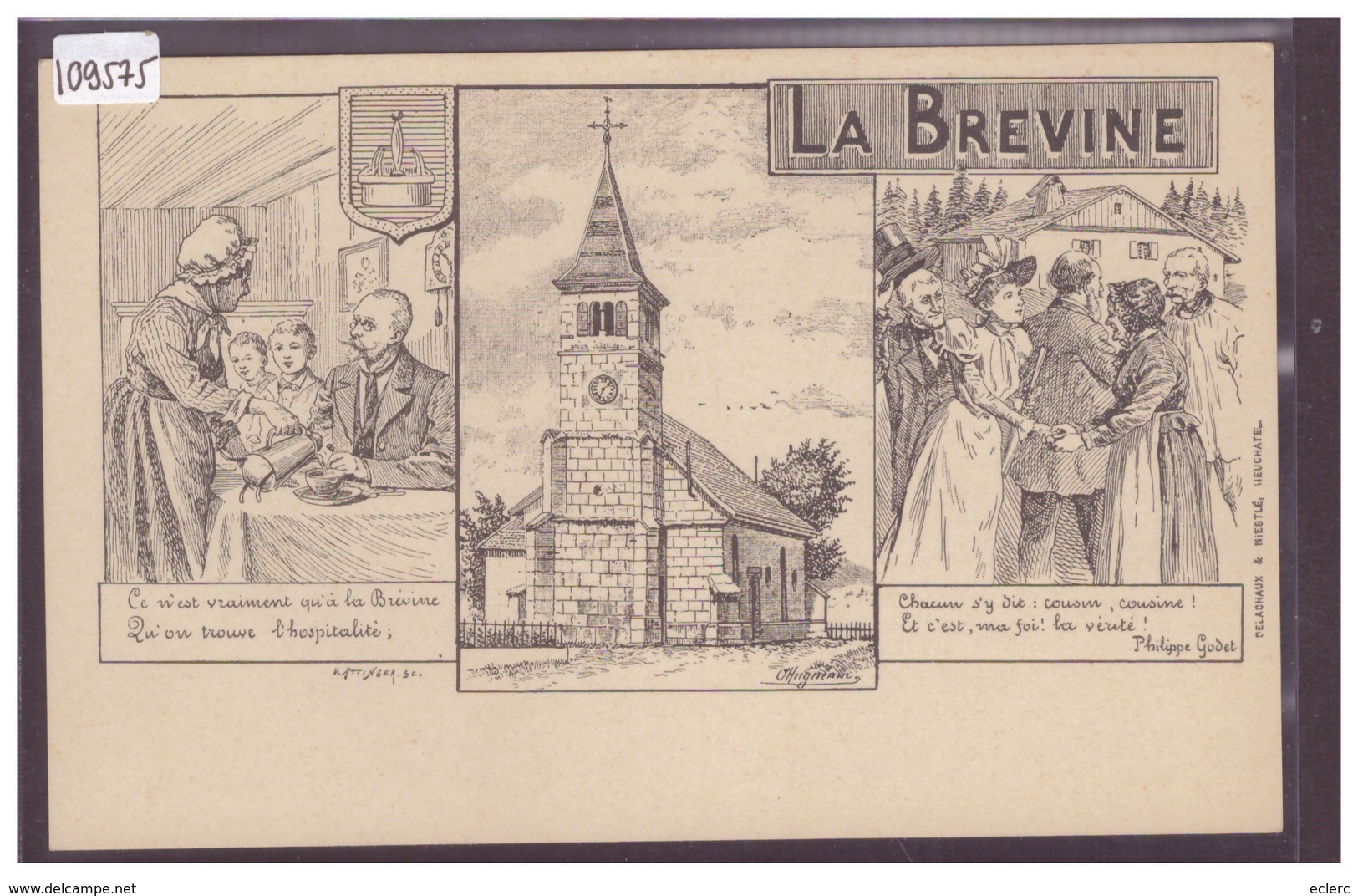 LA BREVINE - DESSIN DE HUGUENIN - CARTE NON CIRCULEE - TB - La Brévine