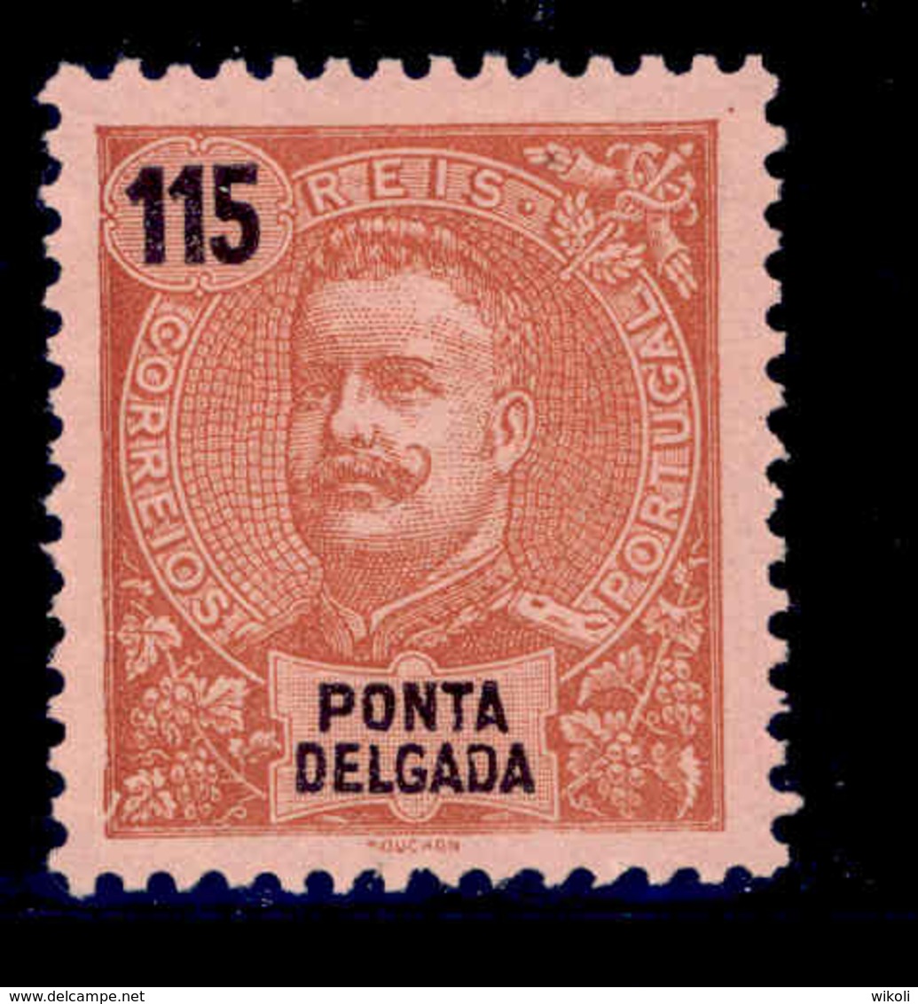 ! ! Ponta Delgada - 1898 D. Carlos 115 R - Af. 32 - MH - Ponta Delgada