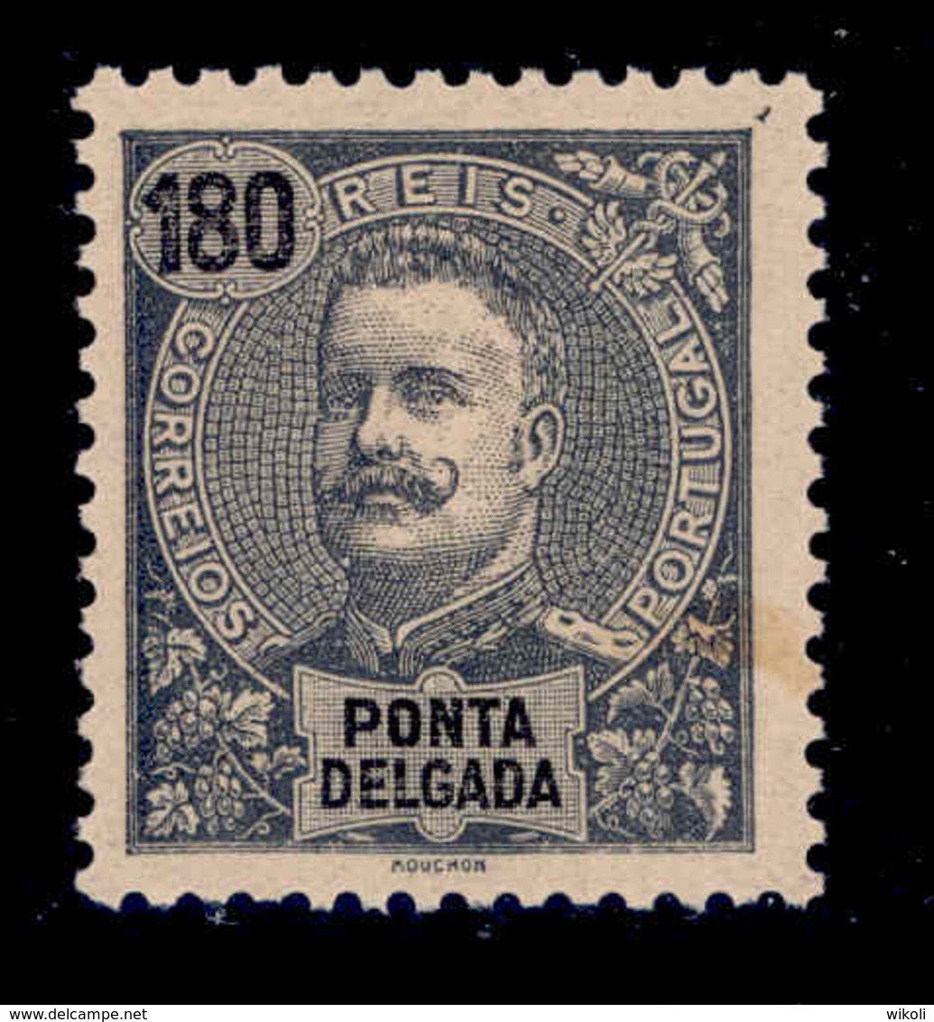 ! ! Ponta Delgada - 1898 D. Carlos 180 R - Af. 34 - MH - Ponta Delgada