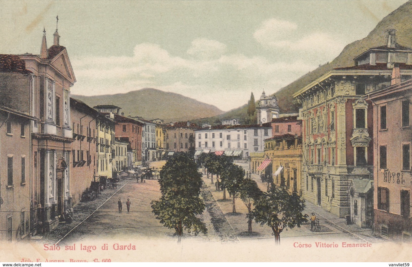 Salò-brescia-lago Di Garda-corso Vittorio Emanuele-CARTOLINA  NON VIAGGIATA-ANNO 1900-1904 - Brescia