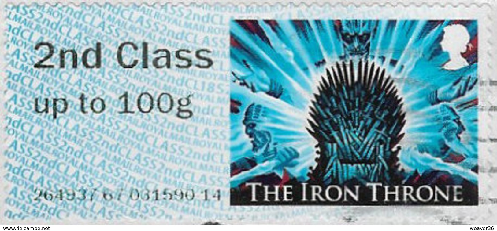 GB 2018 Game Of Thrones Post And Go 2nd Class Issue Code 264937 Used [32/175/ND] - Post & Go Stamps