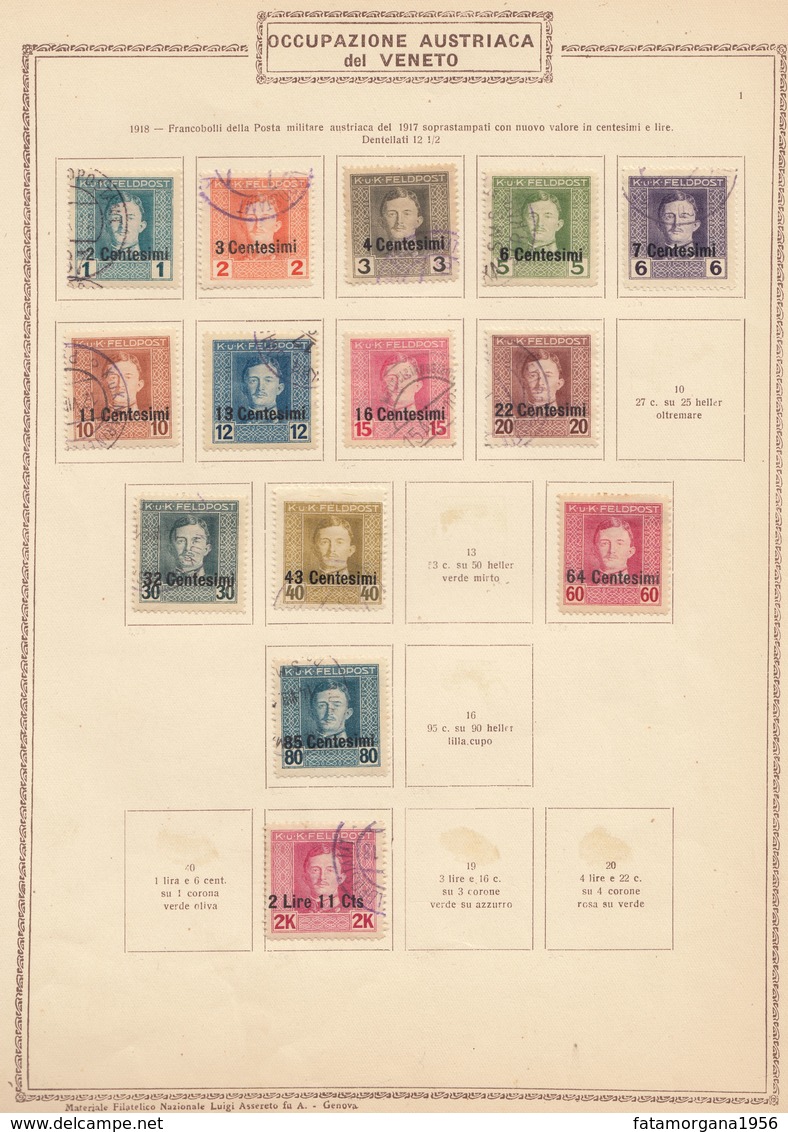 OCCUPAZIONE AUSTRIACA DEL VENETO - 1918 - Lotto Di 14 Valori Usati Yvert 1/9, 11, 12, 14, 15 E 18, Come Da Immagine. - Oest. Besetzung