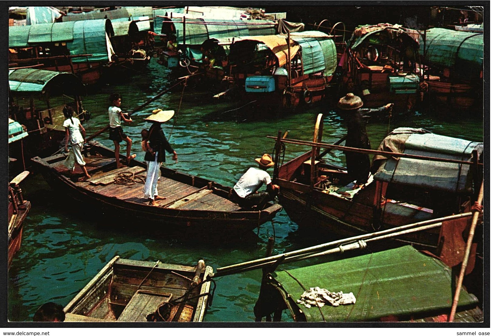 Hong Kong / Hongkong  -  Floating Population  -  Holzboote / Kleine Schiffe  -  Ansichtskarte Ca.1972    (9599) - China (Hongkong)